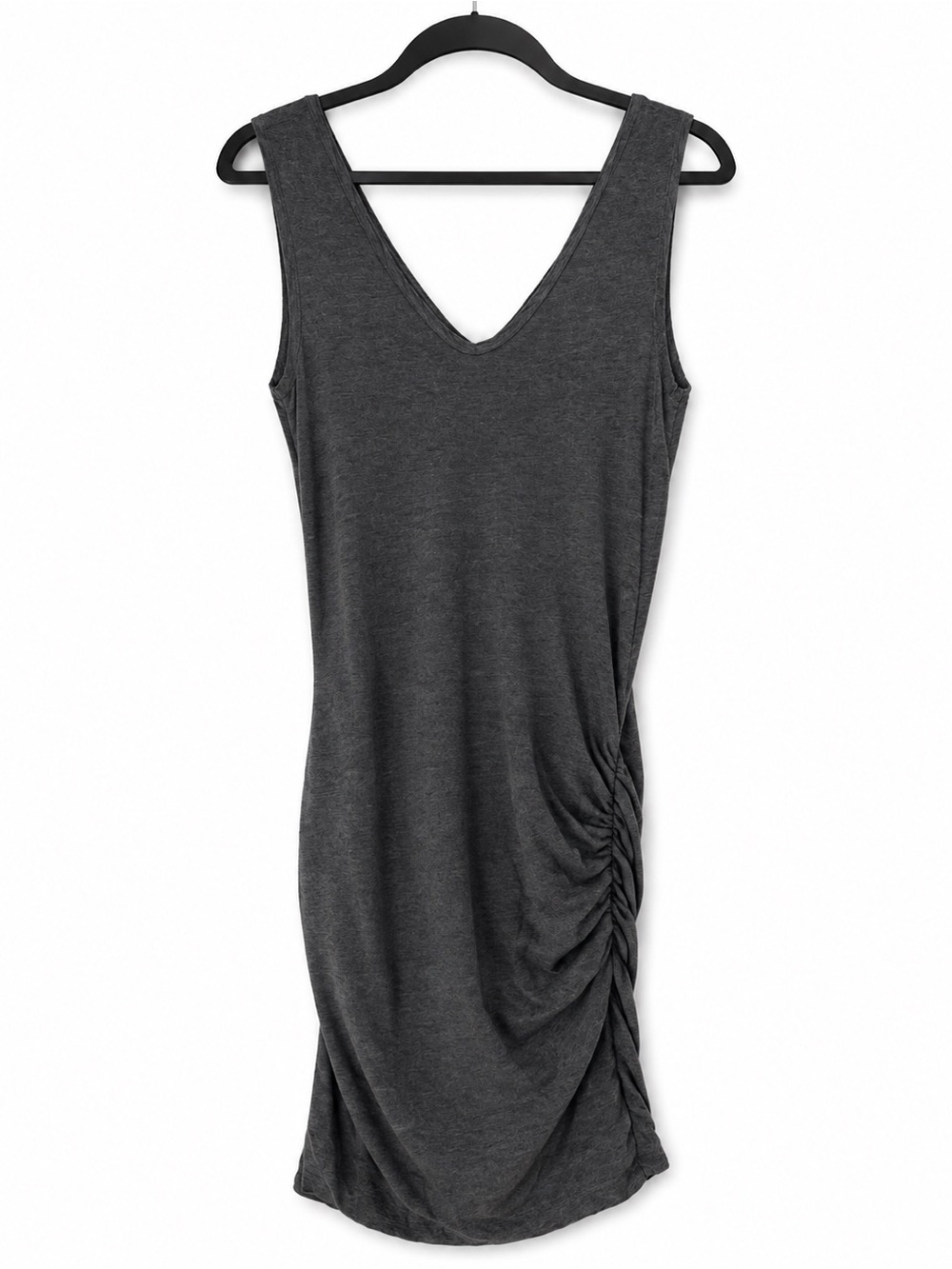 James Perse‎ Gray Sleeveless Ruched Tank Dress Made in USA 100% Cotton Size 4/XL
